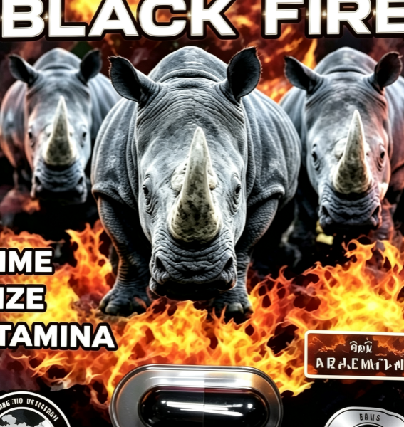 Rhinozen Black Fire Single Blister Card Herbal Male Vitality Hard Capsule Portable One-Piece Supplement, Boost Physical Energy Stamina Relieve Chronic Fatigue Men Wellness Support Single Travel Pocket Pack.